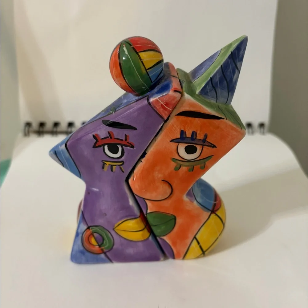Rare Muzeum Picasso Style Cubist Male Female Salt & Pepper Shakers